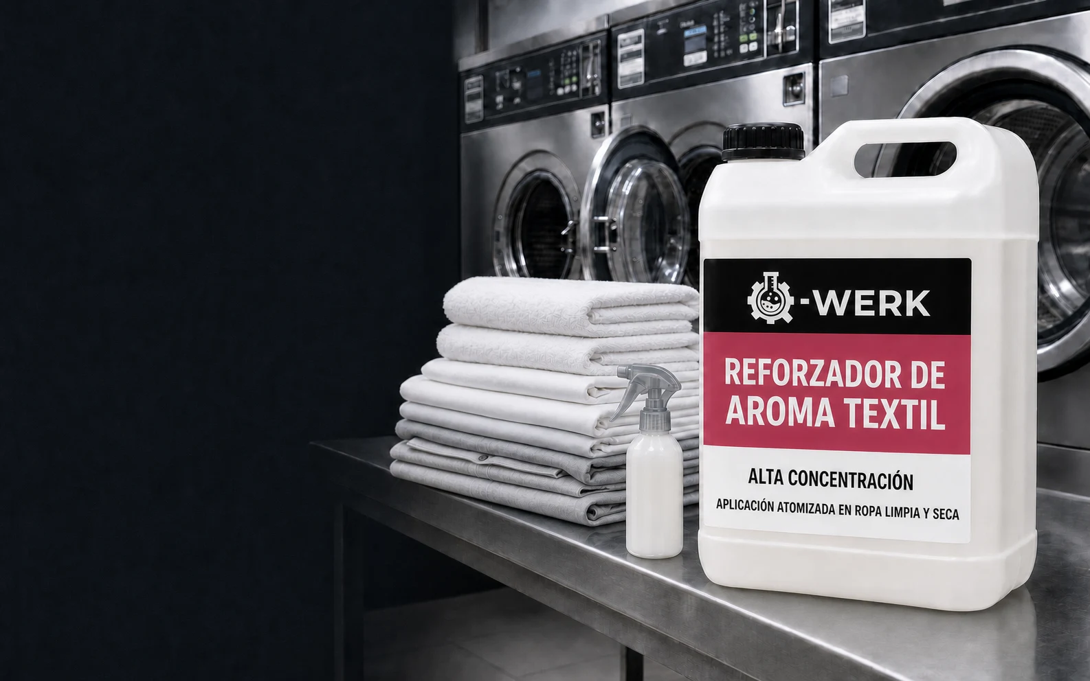 Reforzador de aroma textil Q-WERK de aplicación atomizada para ropa limpia y seca